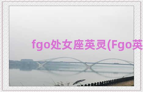 fgo处女座英灵(Fgo英灵)